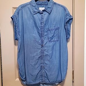 American Eagle Outfitters Faux Denim Button-down Shirt